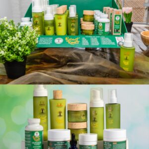 Robust Roots hair care products.